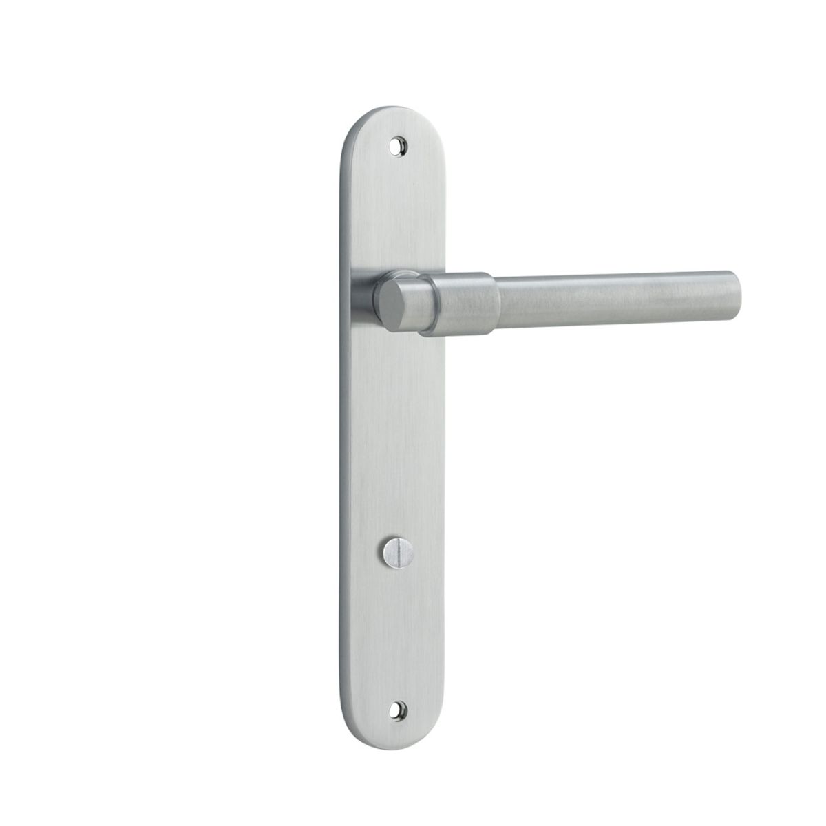 12400P85 - Helsinki Lever - Oval Backplate - Brushed Chrome - Privacy