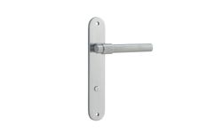 12400P85 - Helsinki Lever - Oval Backplate - Brushed Chrome - Privacy