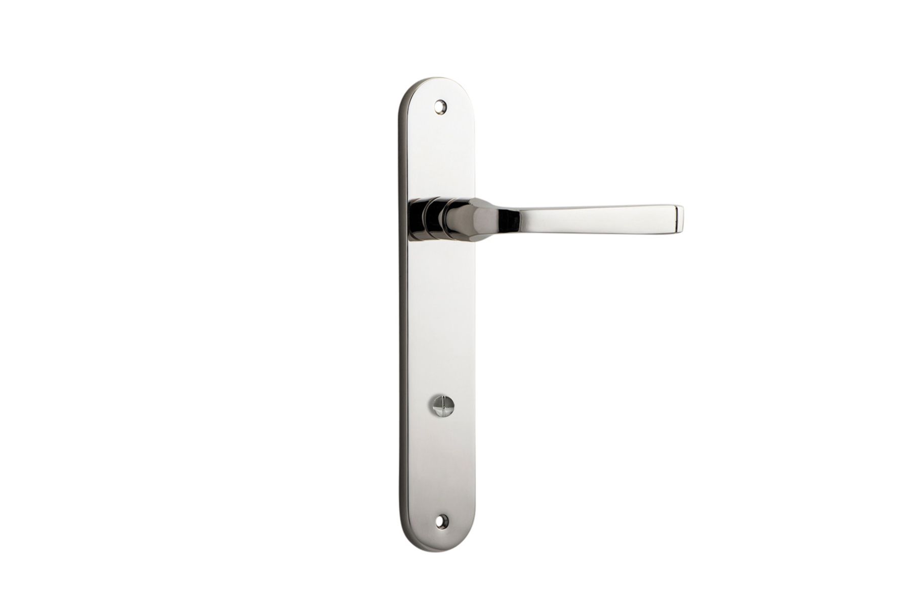 14232P85 - Annecy Lever - Oval Backplate - Polished Nickel - Privacy
