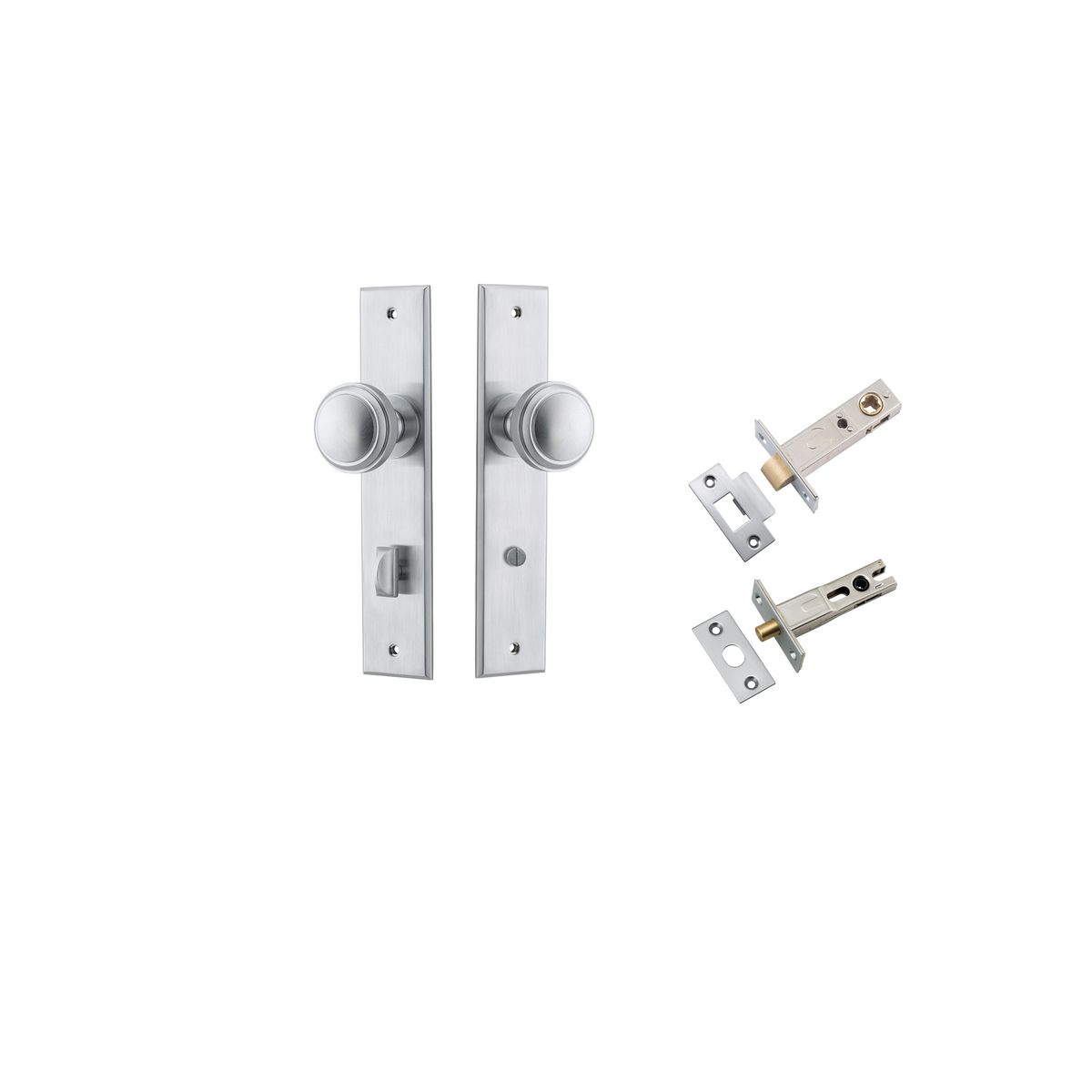 12331KPRIV60 - Paddington Knob - Chamfered Backplate Privacy Kit with Privacy Turn - Brushed Chrome - Privacy