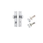 12331KPRIV60 - Paddington Knob - Chamfered Backplate Privacy Kit with Privacy Turn - Brushed Chrome - Privacy