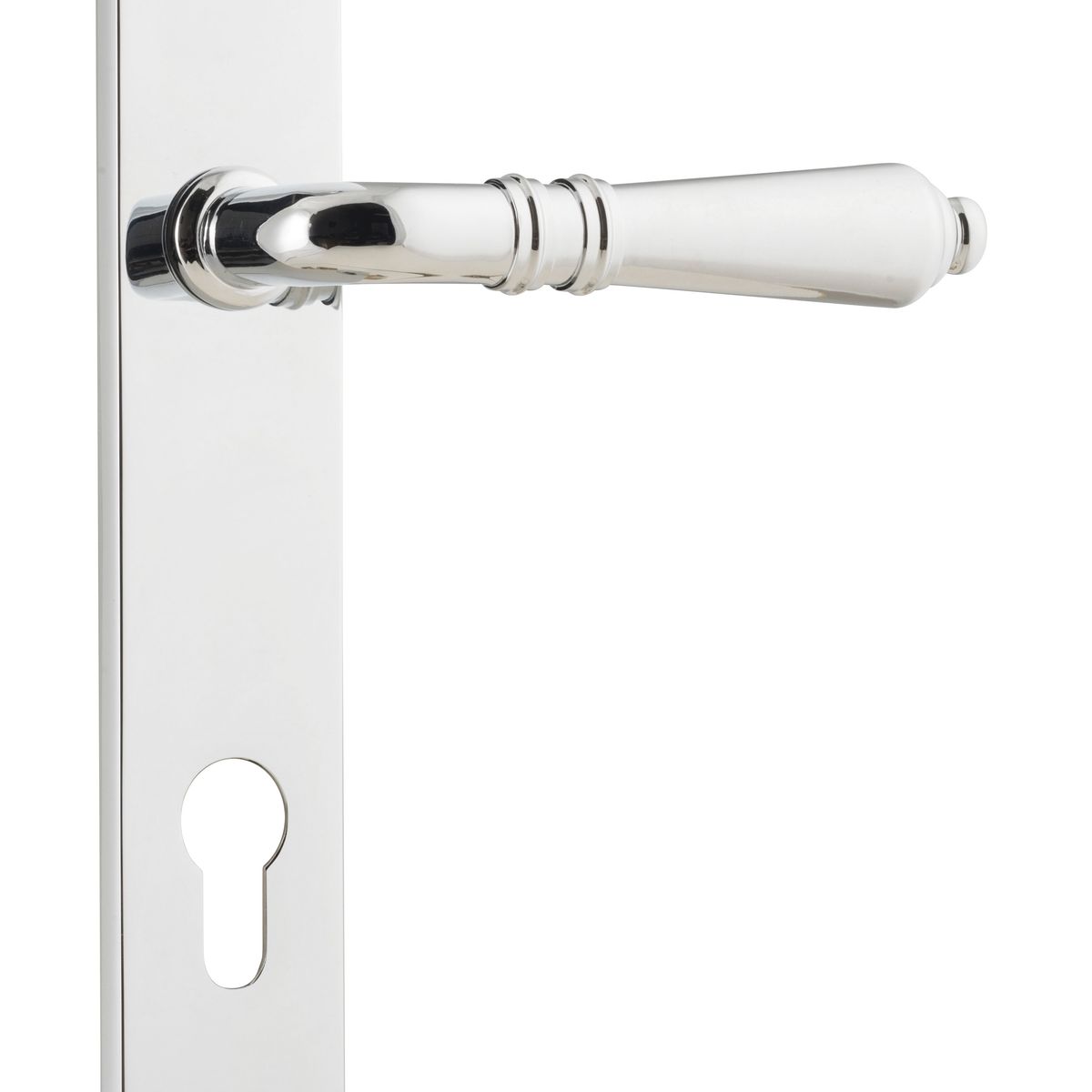11700E85 - Sarlat Lever - Rectangular Backplate - Polished Chrome - Entrance