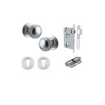 0215KENTR60KK - Paddington Knob - Round Rose Entrance Kit with Separate High Security Lock - Brushed Chrome - Entrance