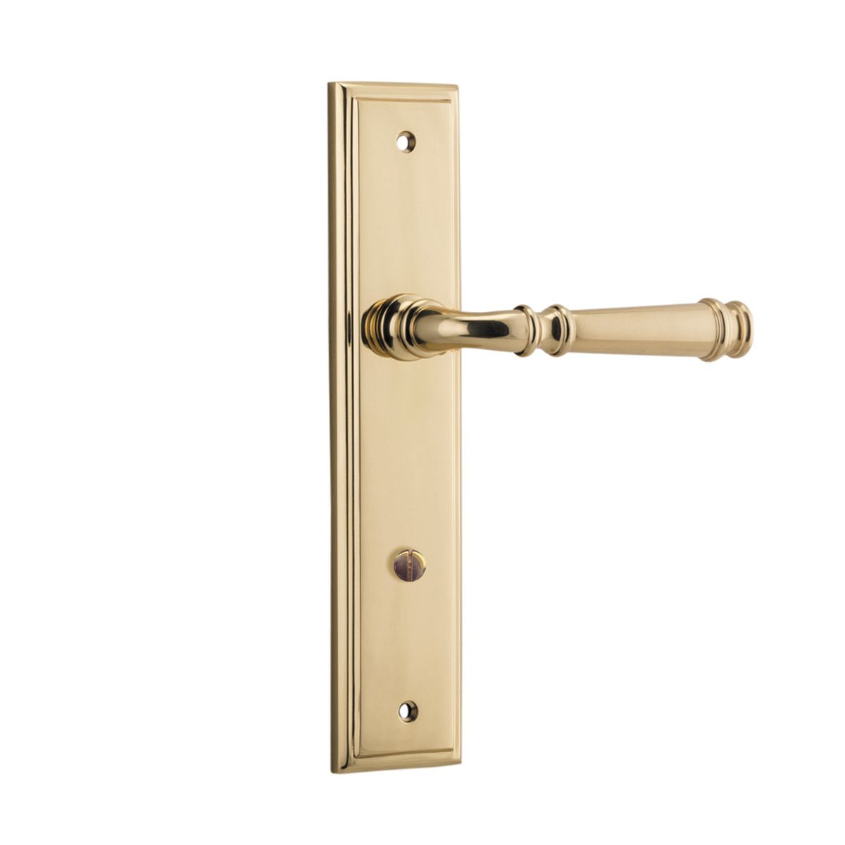10242P85 - Verona Lever - Stepped Backplate - Polished Brass - Privacy