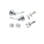 20795KPRIV60 - Stirling Lever - Round Rose Privacy Kit with Separate Privacy Turn - Brushed Chrome - Privacy