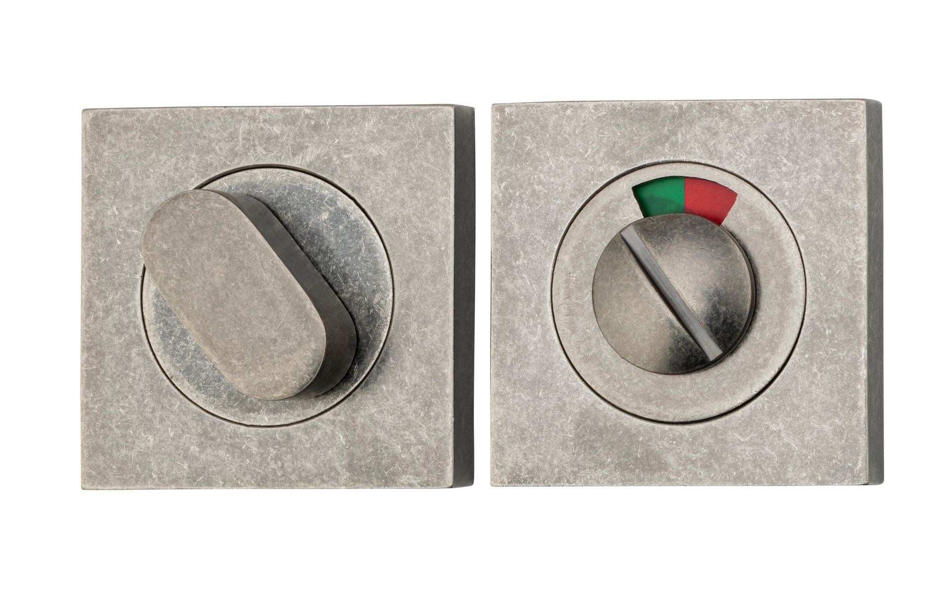 20117 - Privacy Turn With Indicator - Square - Distressed Nickel