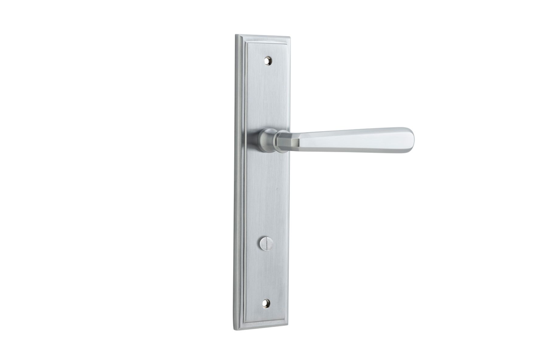 12378P85 - Copenhagen Lever - Stepped Backplate - Brushed Chrome - Privacy