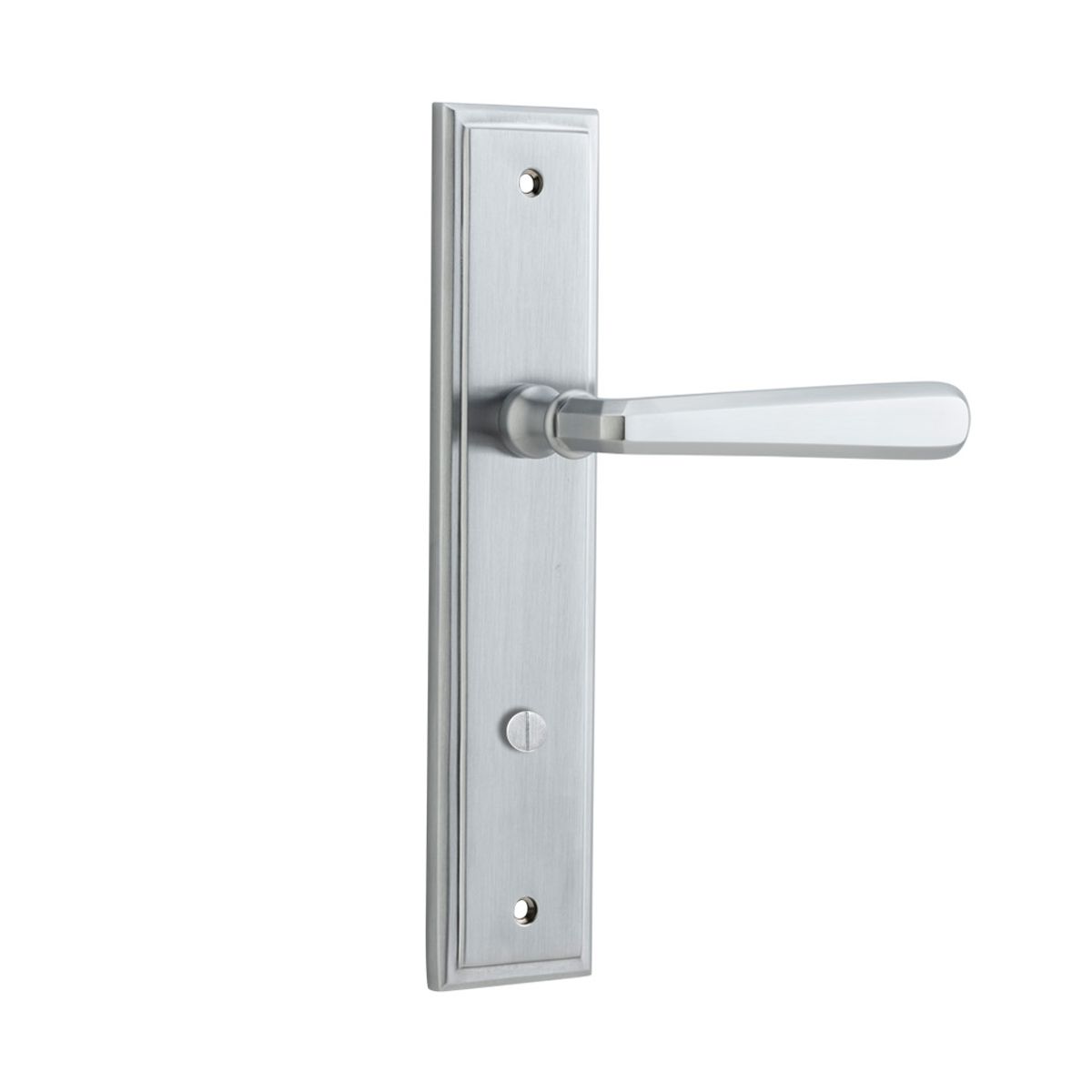 12378P85 - Copenhagen Lever - Stepped Backplate - Brushed Chrome - Privacy