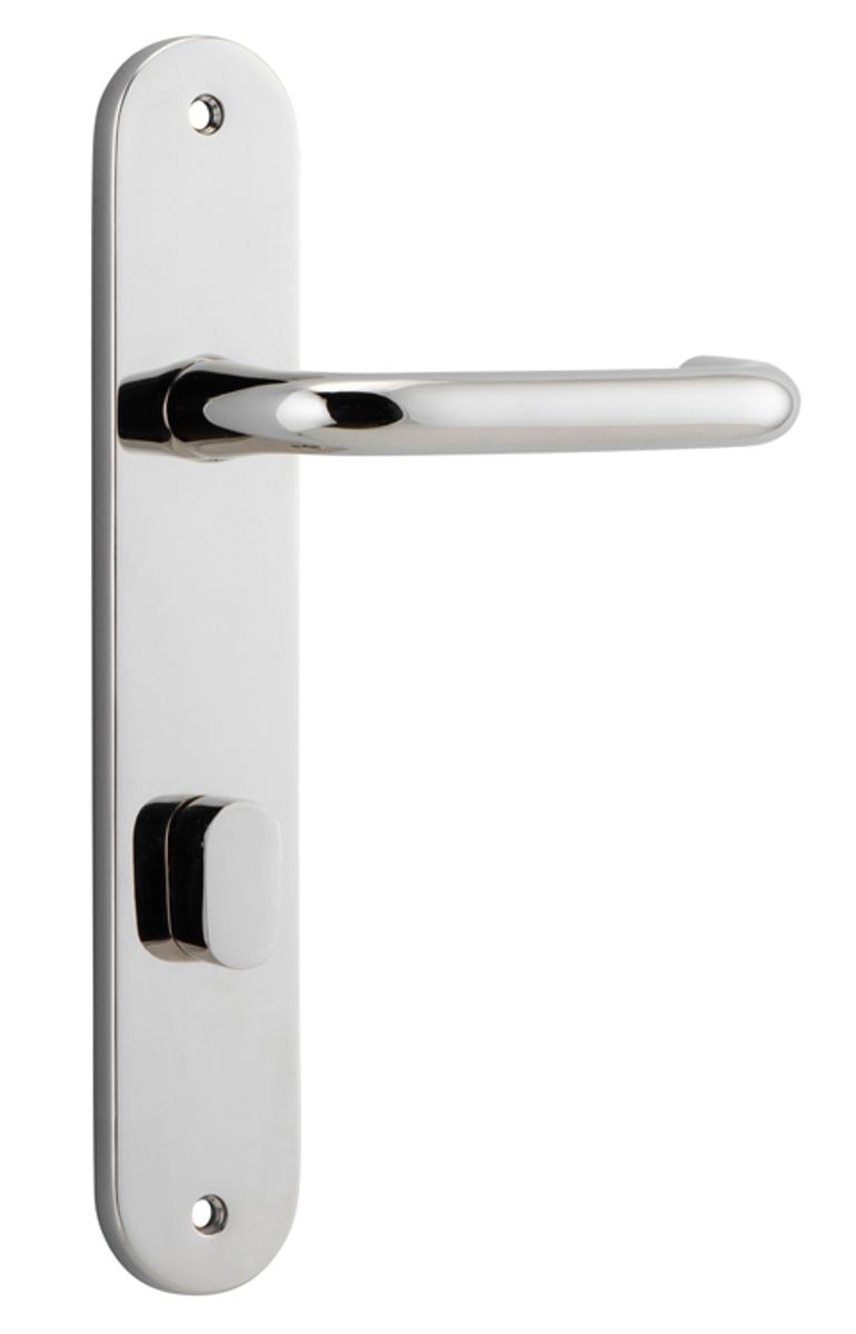 14346P85 - Oslo Lever - Oval Backplate - Polished Nickel - Privacy