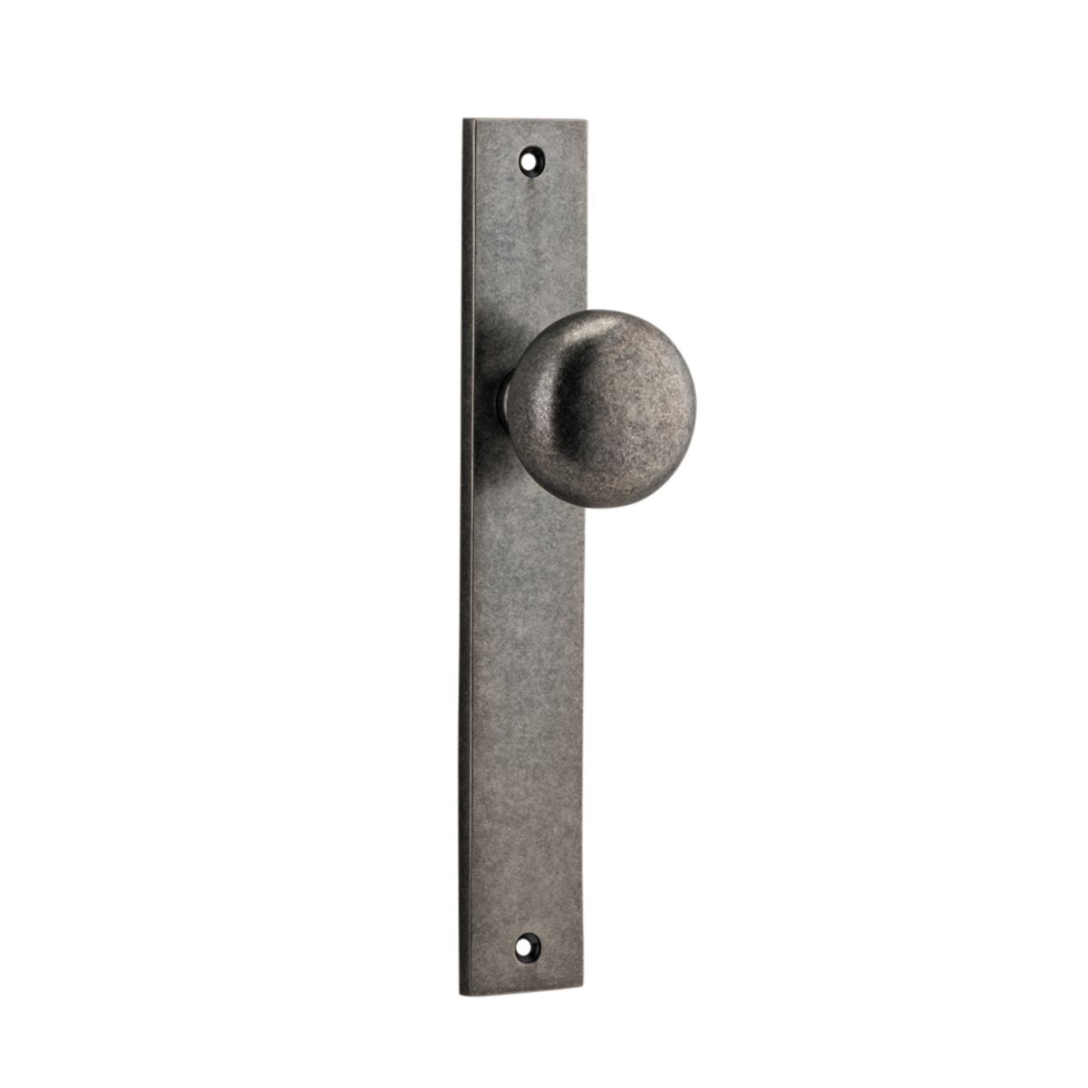13822 - Cambridge Knob - Rectangular Backplate - Distressed Nickel - Passage