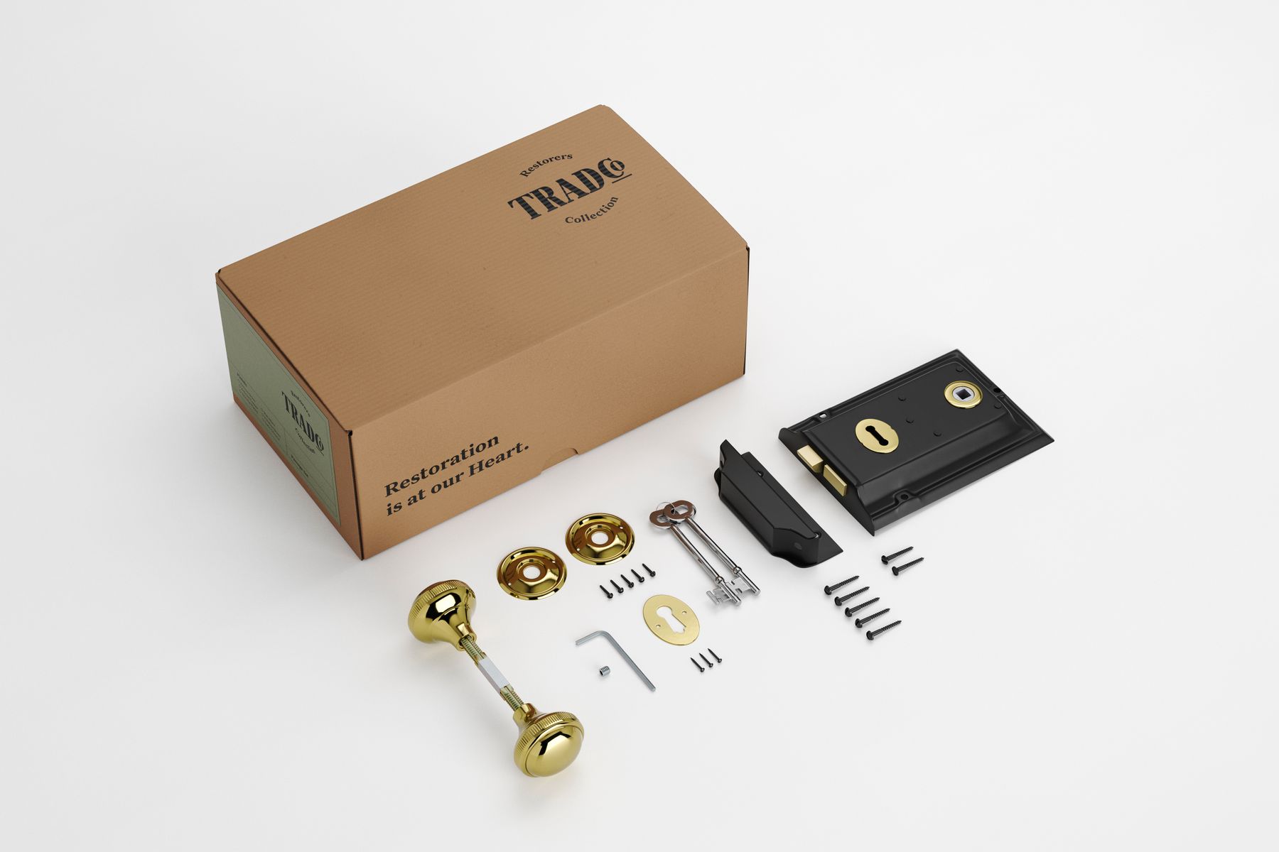 Rim Lock and Milled Edge Knob Passage Set