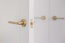 0451 - Annecy Lever - Round Rose - Brushed Brass - Passage