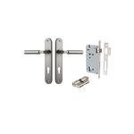 14766KENTR60KK - Berlin Lever - Oval Backplate Entrance Kit with High Security Lock - Satin Nickel - Entrance