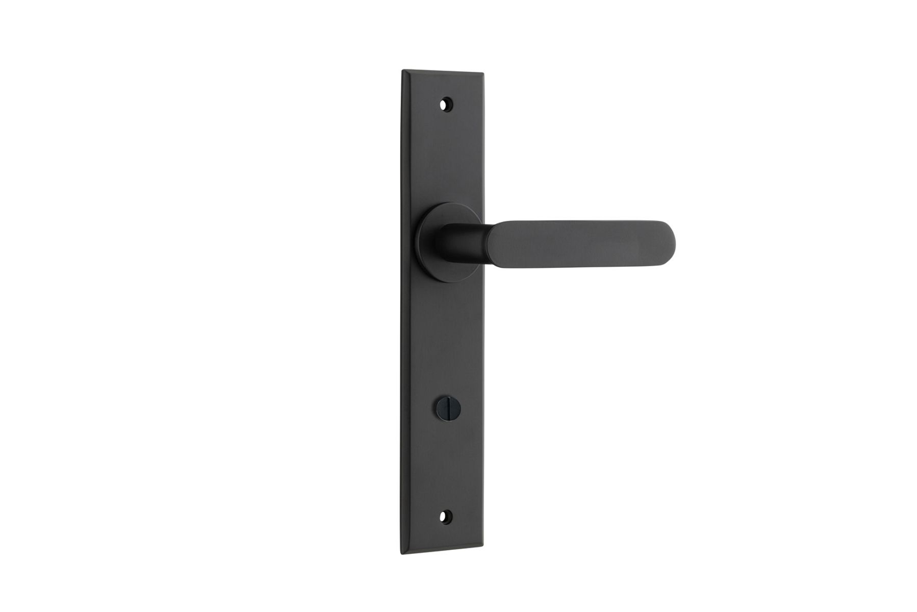 12784P85 - Bronte Lever - Chamfered Backplate - Matt Black - Privacy