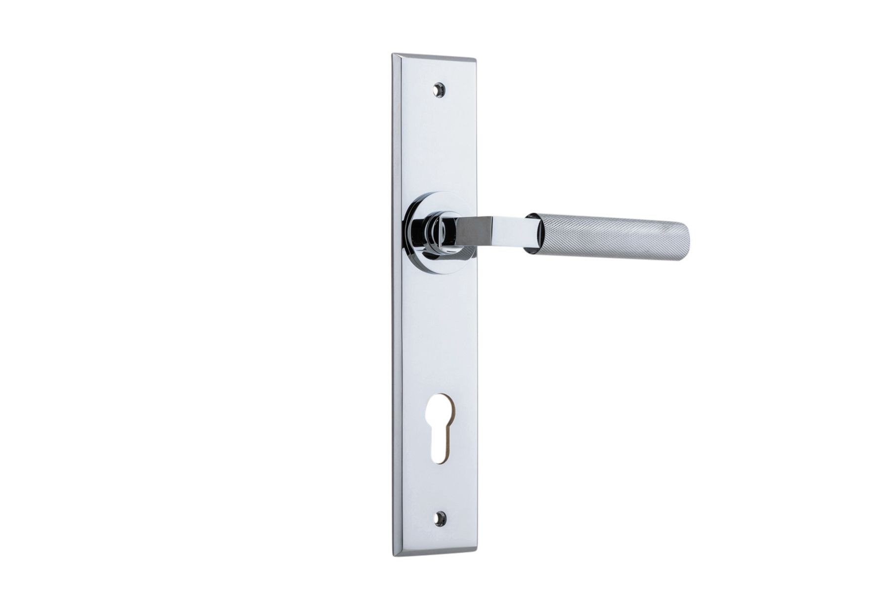 11796E85 - Brunswick Lever - Chamfered Backplate - Polished Chrome - Entrance