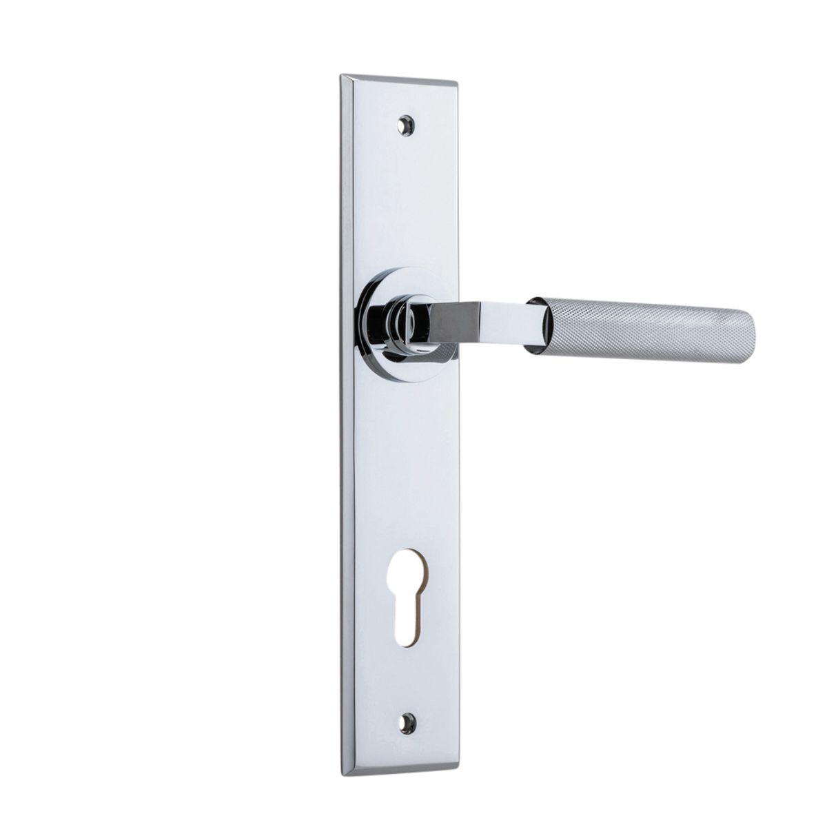 11796E85 - Brunswick Lever - Chamfered Backplate - Polished Chrome - Entrance