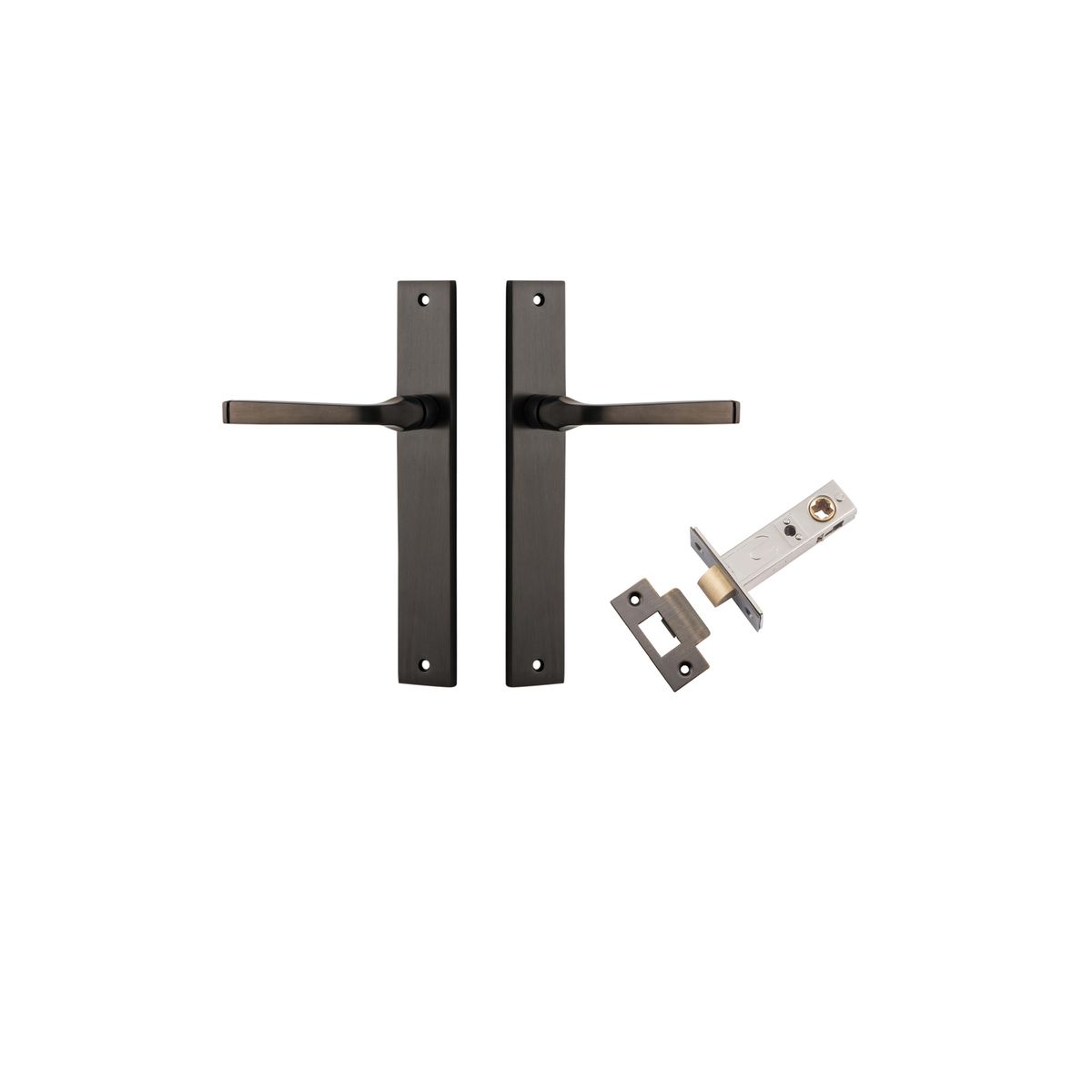 10708KPASS60 - Annecy Lever - Rectangular Backplate Passage Kit - Signature Brass - Passage
