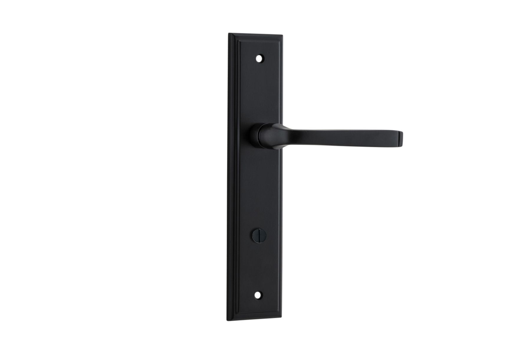 12744P85 - Annecy Lever - Stepped Backplate - Matt Black - Privacy