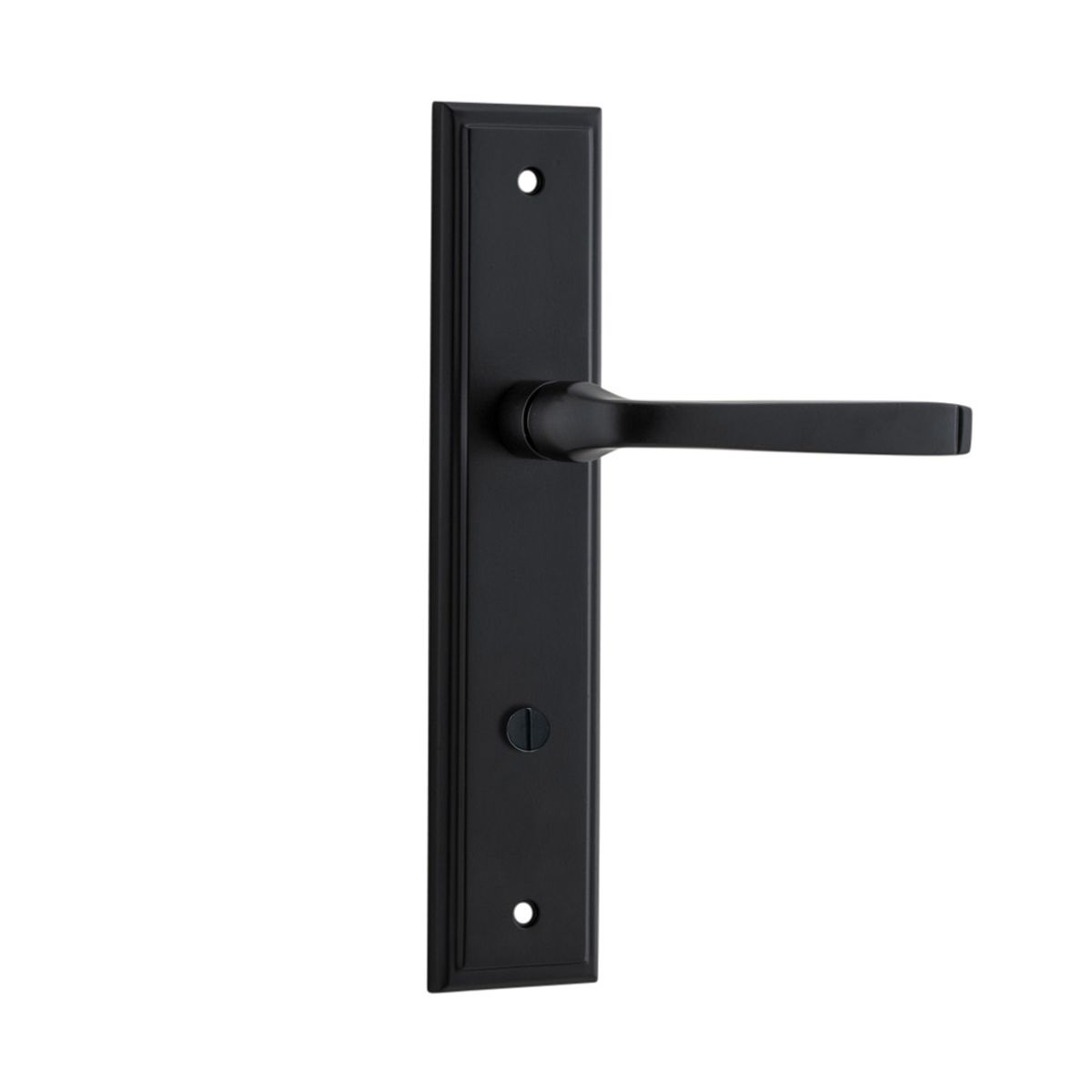 12744P85 - Annecy Lever - Stepped Backplate - Matt Black - Privacy