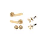 0452KPRIV60 - Bronte Lever - Round Rose Privacy Kit with Separate Privacy Turn - Brushed Brass - Privacy