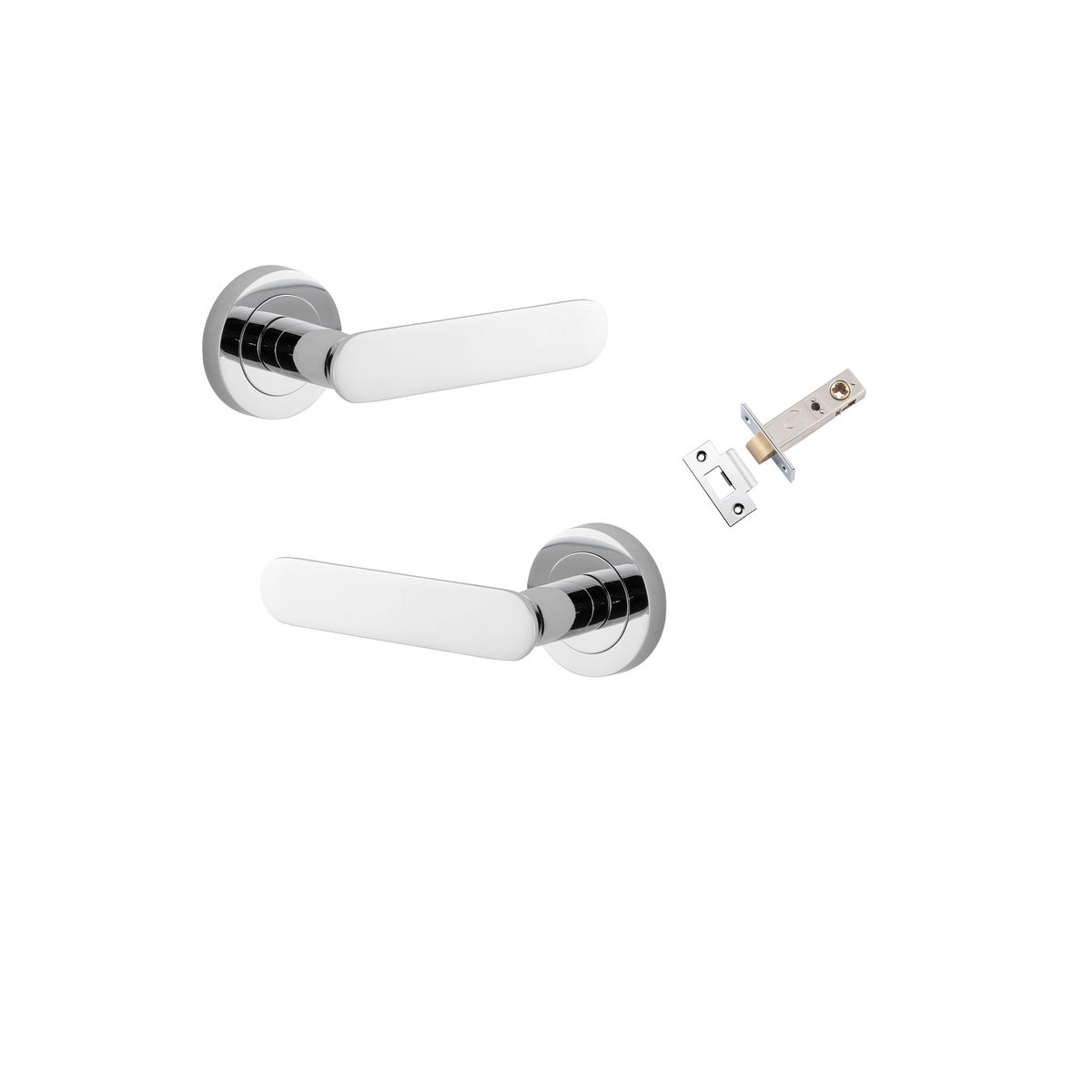 0334KPASS60 - Bronte Lever - Round Rose Passage Kit - Polished Chrome - Passage