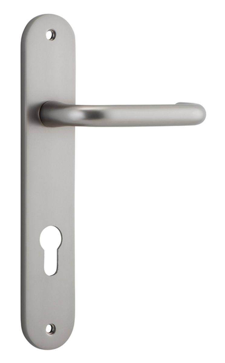 14846E85 - Oslo Lever - Oval Backplate - Satin Nickel - Entrance