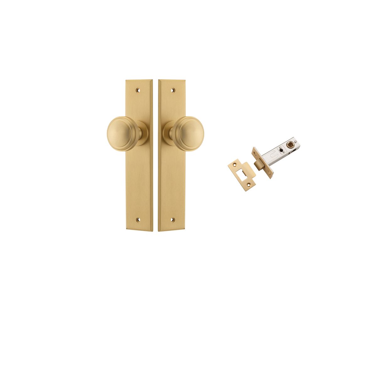 10831KPASS60 - Paddington Knob - Chamfered Backplate Passage Kit - Brushed Brass - Passage