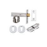 22154K60KKER - Euro Mortice Deadbolt Kit - 60mm Backset with Round Euro Escutcheon Key/Key - Polished Chrome - Entrance