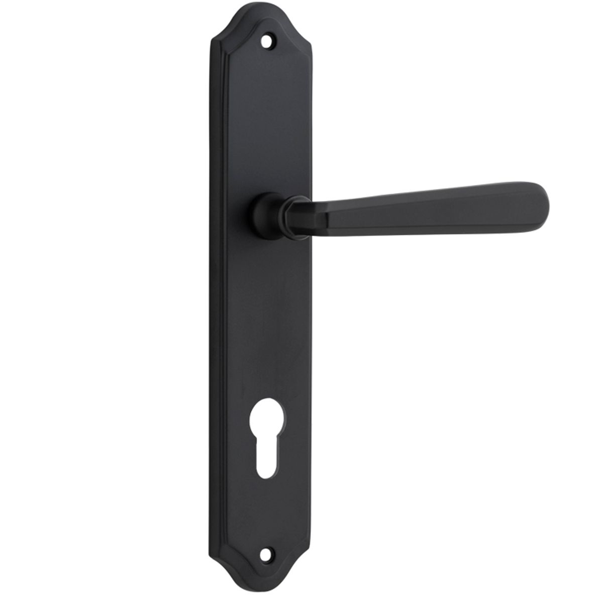 12874E85 - Copenhagen Lever - Shouldered Backplate - Matt Black - Entrance
