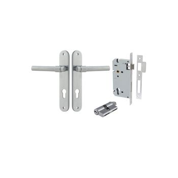 Helsinki Lever - Oval Backplate Entrance Kit with High Security Lock
