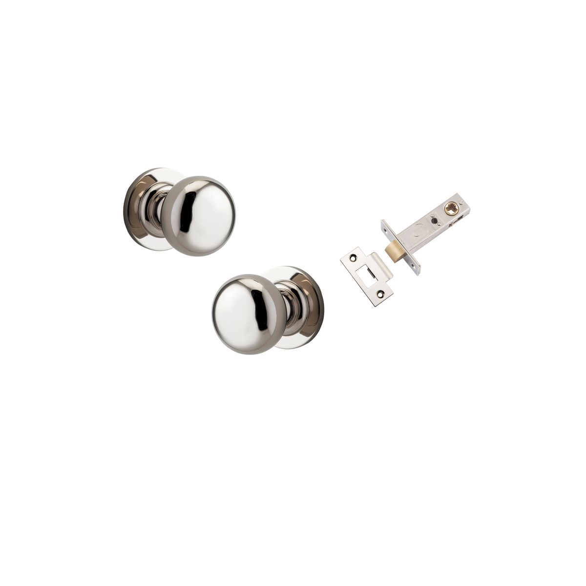 0208KPASS60 - Cambridge Knob - Round Rose Passage Kit - Polished Nickel - Passage