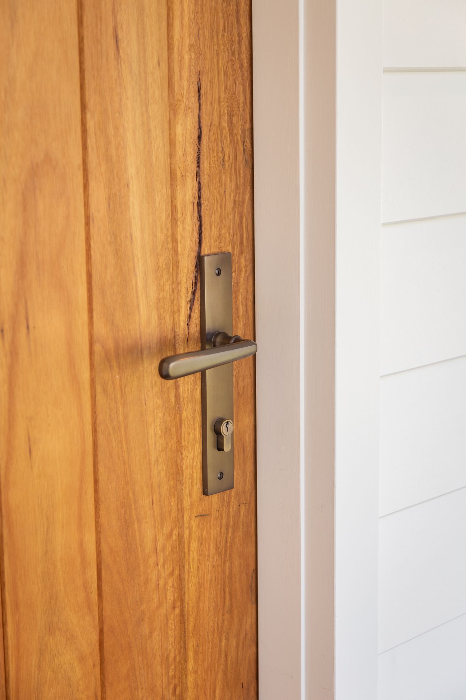 15372KPASS60 - Copenhagen Lever - Rectangular Backplate Passage Kit - Brushed Brass - Passage