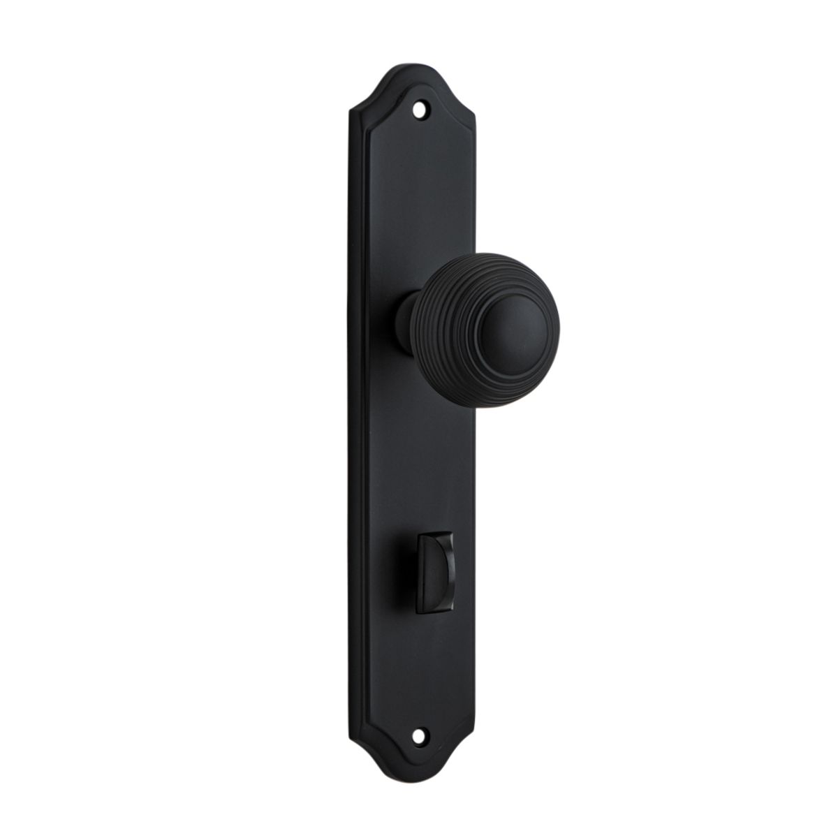 12830P85 - Guildford Knob - Shouldered Backplate - Matt Black - Privacy