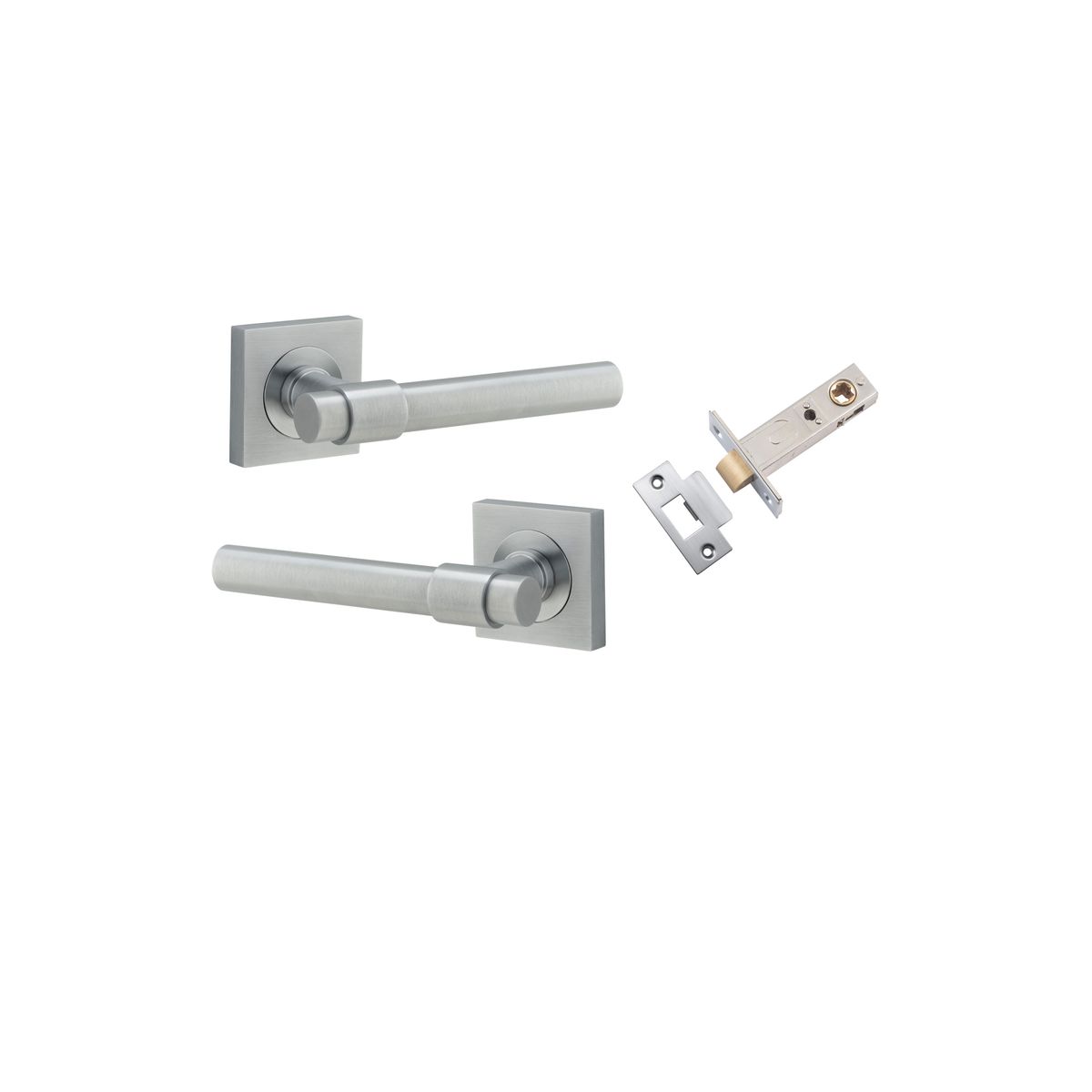 21205KPASS60 - Helsinki Lever - Square Rose Passage Kit - Brushed Chrome - Passage