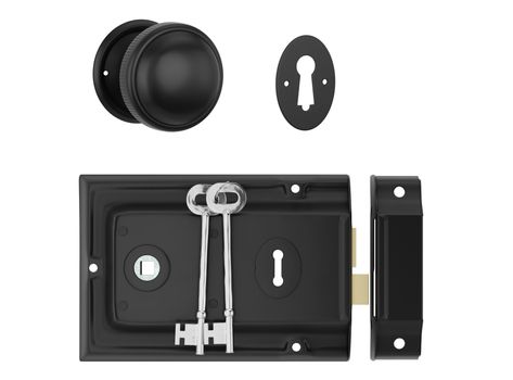 Rim Lock and Milled Edge Knob Passage Set