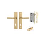 16402KENTR60KK - Helsinki Lever - Stepped Backplate Entrance Kit with High Security Lock - Brushed Gold PVD - Entrance