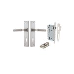 14796KENTR60KK - Brunswick Lever - Chamfered Backplate Entrance Kit with High Security Lock - Satin Nickel - Entrance