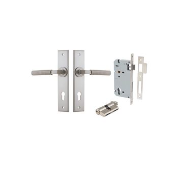 Brunswick Lever - Chamfered Backplate Entrance Kit with High Security Lock
