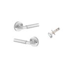 0345KIBPRIV60 - Berlin Lever - Round Rose Privacy Kit (Inbuilt Privacy) - Brushed Chrome - Privacy
