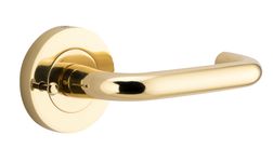 20350KIBPRIV60 - Oslo Lever - Round Rose (Inbuilt Privacy) - Polished Brass - Privacy