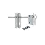 12400KENTR60KT - Helsinki Lever - Oval Backplate Entrance Kit with High Security Lock - Brushed Chrome - Entrance