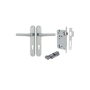 Helsinki Lever - Oval Backplate Entrance Kit with High Security Lock