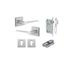 0435KENTR60KK - Como Lever - Square Rose Entrance Kit with High Security Lock - Brushed Chrome - Entrance