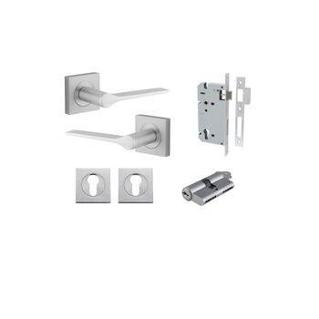 Como Lever - Square Rose Entrance Kit with High Security Lock