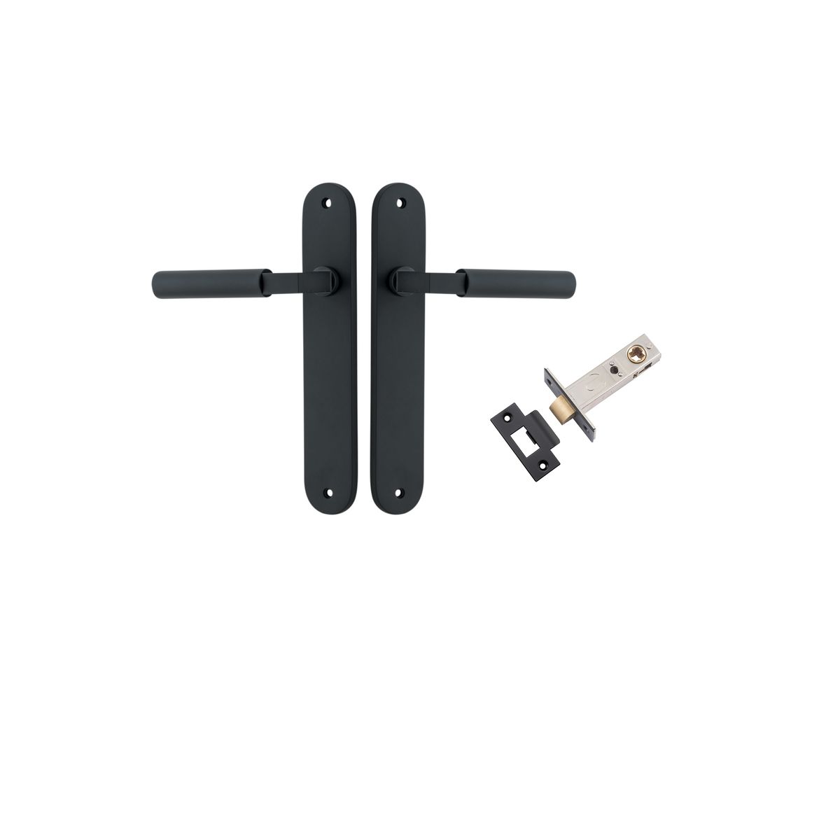 12766KPASS60 - Berlin Lever - Oval Backplate Passage Kit - Matt Black - Passage