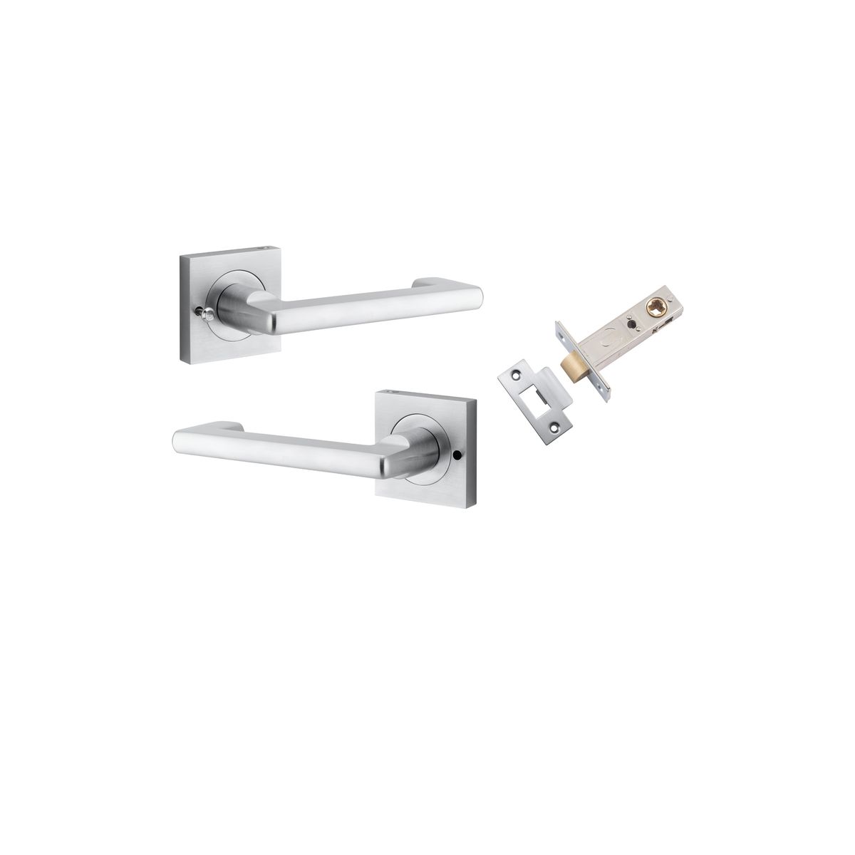 21175KIBPRIV60 - Baltimore Return Lever - Square Rose (Inbuilt Privacy) - Brushed Chrome - Privacy