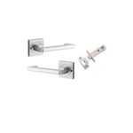 21175KIBPRIV60 - Baltimore Return Lever - Square Rose (Inbuilt Privacy) - Brushed Chrome - Privacy