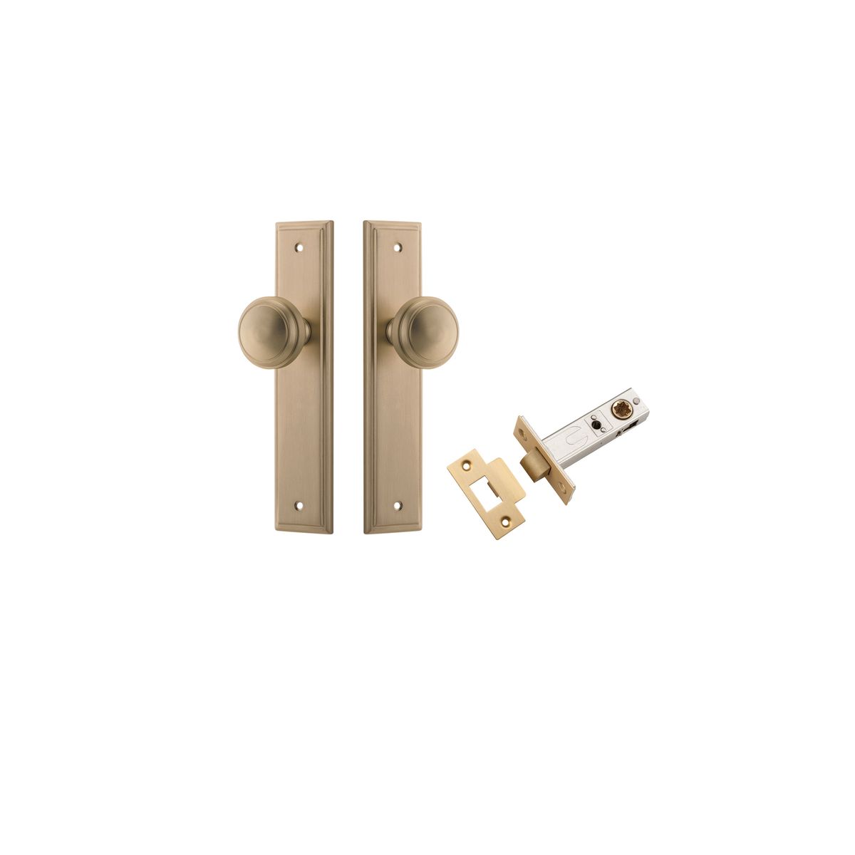 15338KPASS60 - Paddington Knob - Stepped Backplate Passage Kit - Brushed Brass - Passage