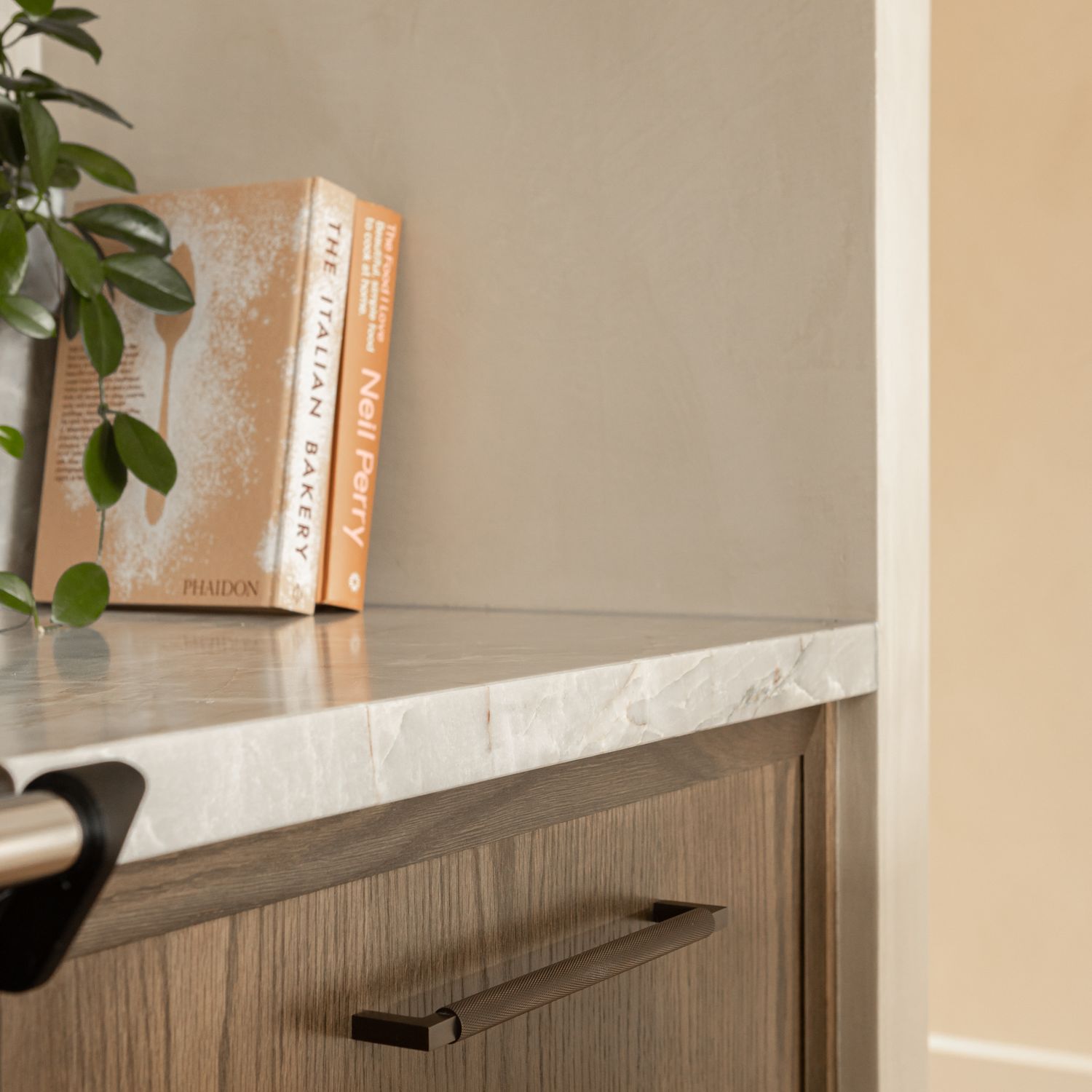 16960B - Brunswick Cabinet Pull with Backplate  - CTC160mm - Graphite PVD