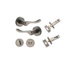 20797KPRIV60 - Stirling Lever - Round Rose Privacy Kit with Separate Privacy Turn - Distressed Nickel - Privacy